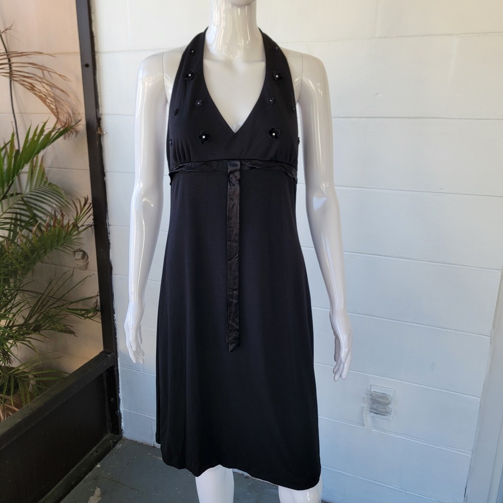Vintage Y2K Black Halter Dress Women M / Juniors L Wishes Wishes Wishes Babydoll